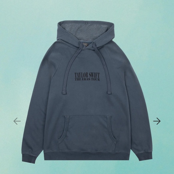 Taylor Swift Tops - Taylor Swift The Eras Tour 2023 Oversized Navy Washed Blue Hoodie Women’s Large